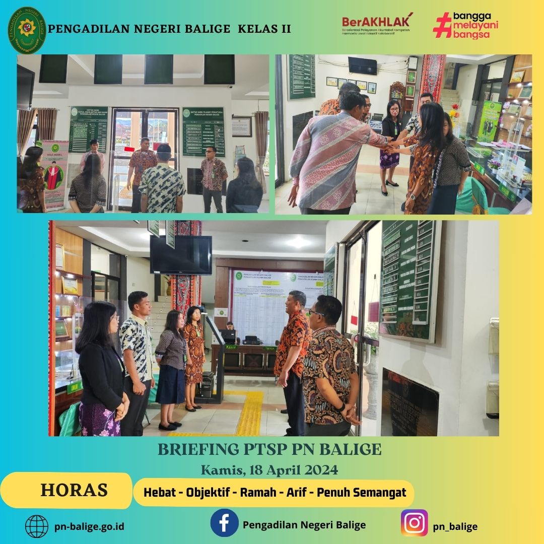 BRIEFING PTSP PN BALIGE, Kamis, 18 April 2024